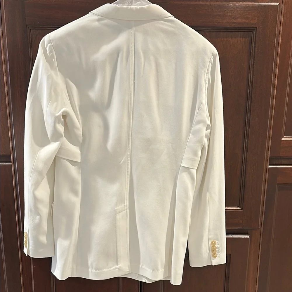 3.2 PHILIP LIM size 2 White Blazer with tan Buttons